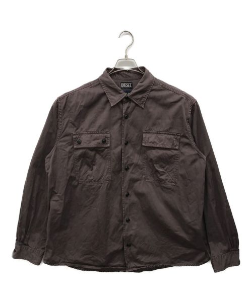DIESEL（ディーゼル）DIESEL (ディーゼル) オーバーサイズワークシャツ ブラウン サイズ:Mの古着・服飾アイテム