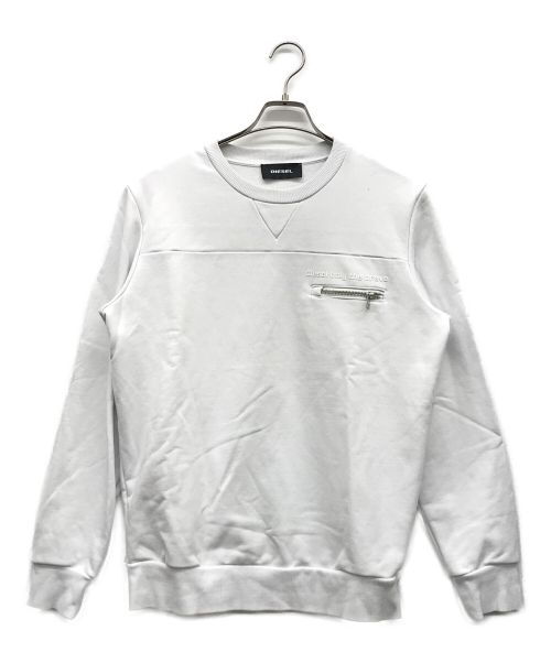 DIESEL（ディーゼル）DIESEL (ディーゼル) デザインスウェット ホワイト サイズ:Sの古着・服飾アイテム