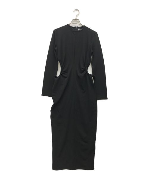 HANNE（アン）HANNE (アン) ハーフスリーブサイドホールワンピース ブラック サイズ:Fの古着・服飾アイテム