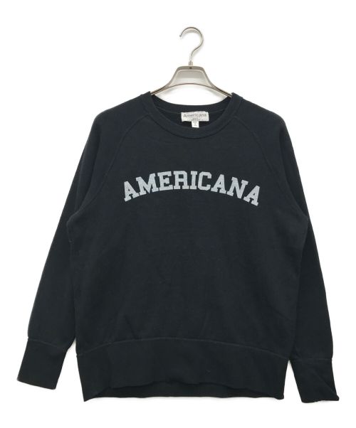 Americana（アメリカーナ）Americana (アメリカーナ) ロゴクルースウェット ブラック サイズ:Lの古着・服飾アイテム