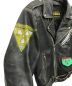 中古・古着 REBEL (レベル) プリントダブルライダースジャケット ブラック サイズ:L：5800円