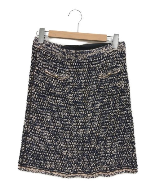 CHANEL（シャネル）CHANEL (シャネル) ツイードスカート ネイビー サイズ:38の古着・服飾アイテム