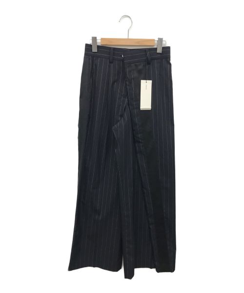 sacai（サカイ）sacai (サカイ) ストライプタックパンツ ネイビー サイズ:1の古着・服飾アイテム