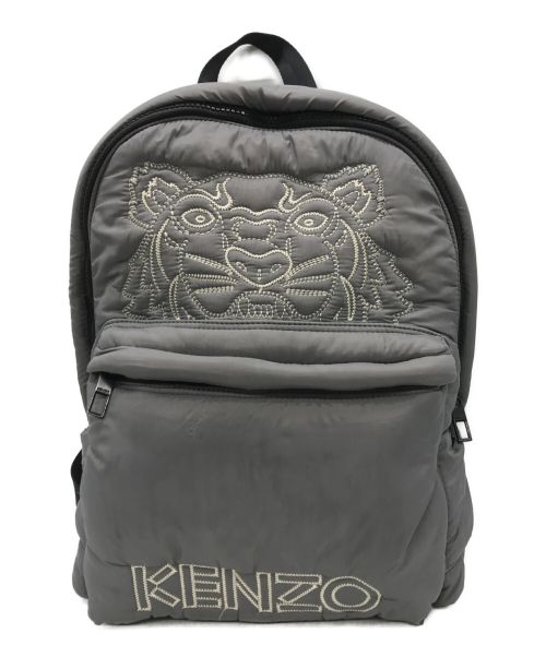 KENZO（ケンゾー）KENZO (ケンゾー) 中綿タイガー刺繍リュック グレーの古着・服飾アイテム