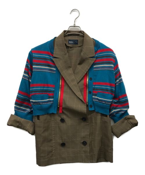 KOLOR（カラー）KOLOR (カラー) レイヤードテーラードジャケット ブラウン サイズ:1の古着・服飾アイテム