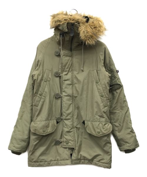 ALPHA（アルファ）ALPHA (アルファ) 中綿ミリタリージャケット オリーブ サイズ:Sの古着・服飾アイテム