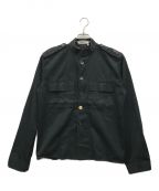 Yves Saint Laurent Rive Gaucheイヴ・サンローラン リヴ・ゴーシュ）の古着「ミリタリーシャツ」｜ブラック