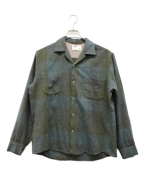 Truval（テュルーバル）Truval (テュルーバル) ウールオープンカラーシャツ サイズ:15 M 15 1/2の古着・服飾アイテム
