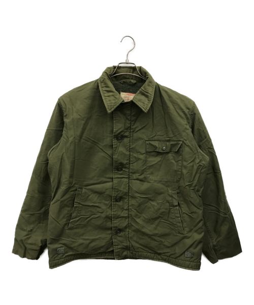 US NAVY（ユーエスネイビー）US NAVY (ユーエスネイビー) A-2デッキジャケット グリーン サイズ:Lの古着・服飾アイテム