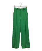 TODAYFULトゥデイフル）の古着「Georgette Rough Trousers」｜グリーン