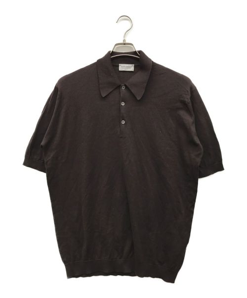 JOHN SMEDLEY（ジョンスメドレー）JOHN SMEDLEY (ジョンスメドレー) ニットポロシャツ ブラウン サイズ:Mの古着・服飾アイテム