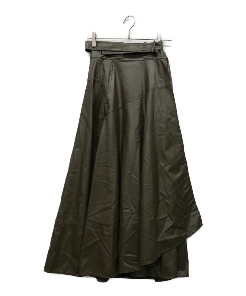 MAISON SPECIAL（メゾンスペシャル）MAISON SPECIAL (メゾンスペシャル) ヴィーガンレザーアシンメトリースカート オリーブ サイズ:freeの古着・服飾アイテム