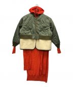 STUMBLYスタンブリ―）の古着「レイヤードMA-1ジャケット」｜オリーブ