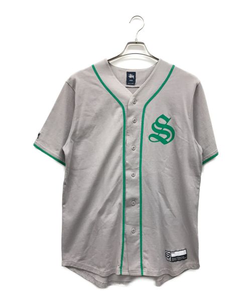 stussy（ステューシー）stussy (ステューシー) ベースボールシャツ グレー サイズ:MEDIUMの古着・服飾アイテム