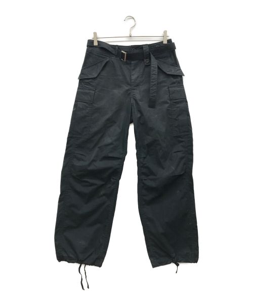 sacai（サカイ）sacai (サカイ) リップストップカーゴパンツ ブラック サイズ:001の古着・服飾アイテム