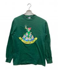 Hanes (ヘインズ) ロングスリーブTシャツ グリーン サイズ:M