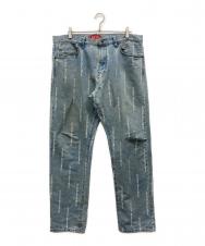 Supreme (シュプリーム) Logo Stripe Jacquard Regular Jean インディゴ サイズ:W36