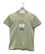stussy (ステューシー) プリントTシャツ 黄緑 サイズ:M