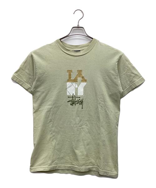 stussy (ステューシー) プリントTシャツ 黄緑 サイズ:M