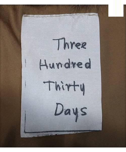 Three Hundred Thirty Days (スリーハンドレッドサーティデイズ) ファージャケット ベージュ サイズ:38