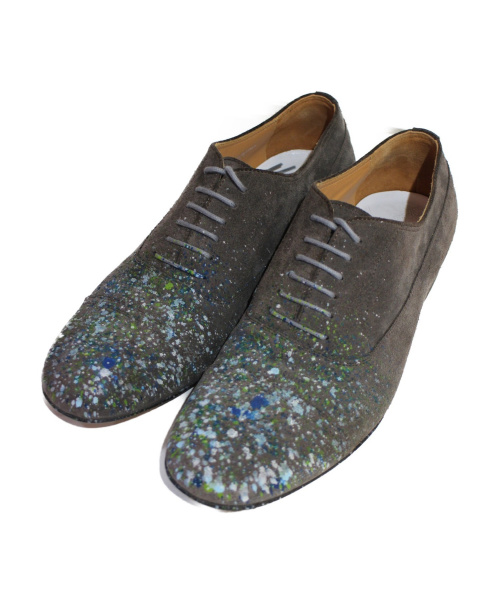 Maison Margiela（メゾンマルジェラ）Maison Margiela (メゾンマルジェラ) Paint splatter suede shoes グレー サイズ:41 S37WQ0224　布袋付属の古着・服飾アイテム