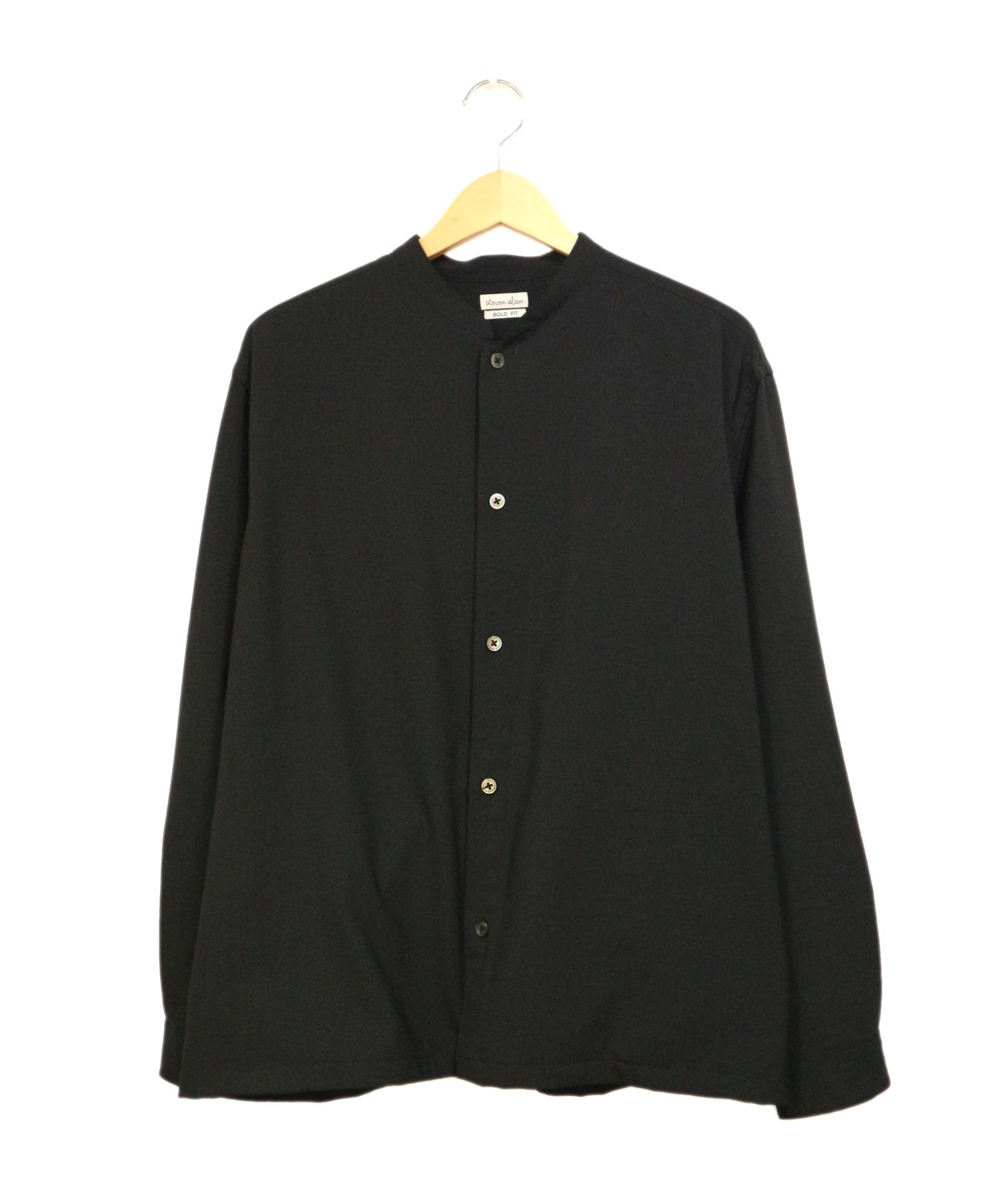 STEVEN ALAN (スティーヴンアラン) スタンドカラーシャツ ブラック サイズ:M