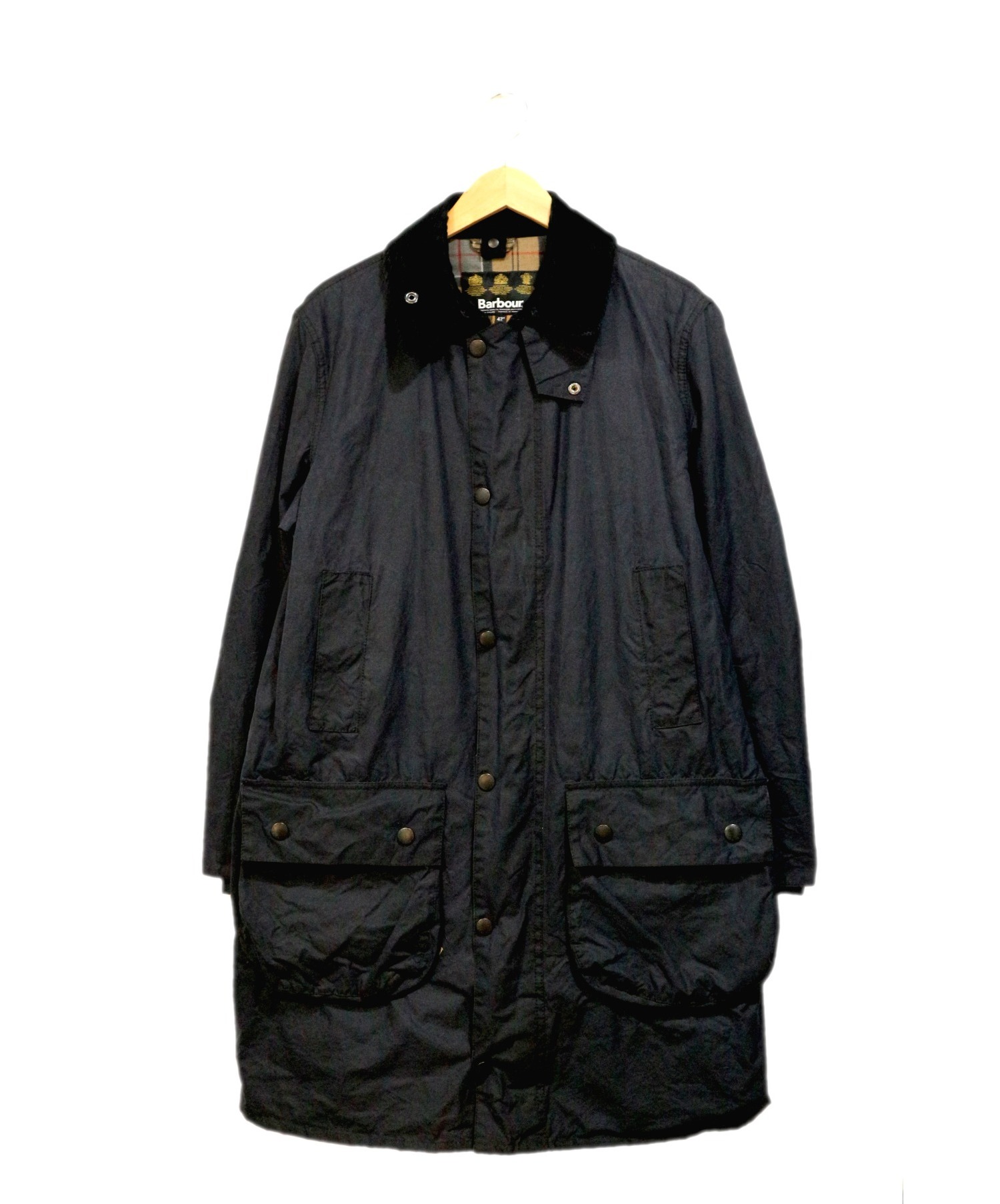 中古 古着通販 Barbour バブアー Sl Border ネイビー サイズ 42 ボーダー Sl ワックスド コットン ブランド 古着通販 トレファク公式 Trefac Fashion