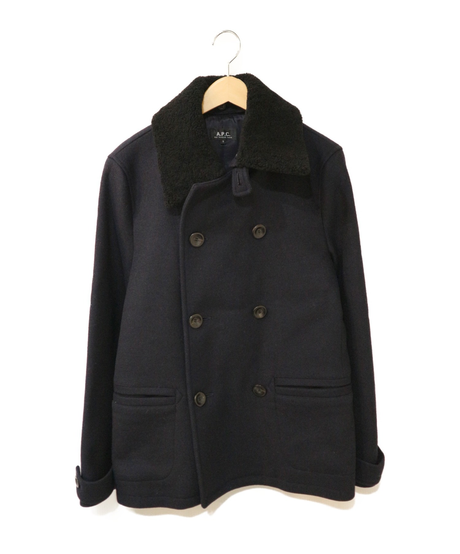 中古 古着通販 A P C アーペーセー 襟ボアpコート ネイビー サイズ S ブランド 古着通販 トレファク公式 Trefac Fashion