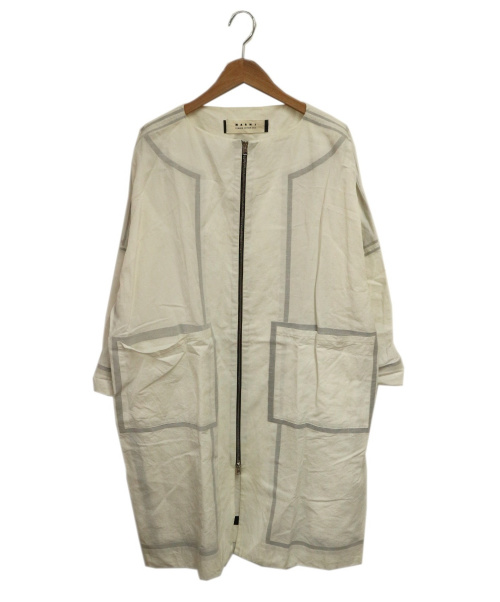 MARNI（マルニ）MARNI (マルニ) ノーカラーコート ホワイト サイズ:38の古着・服飾アイテム
