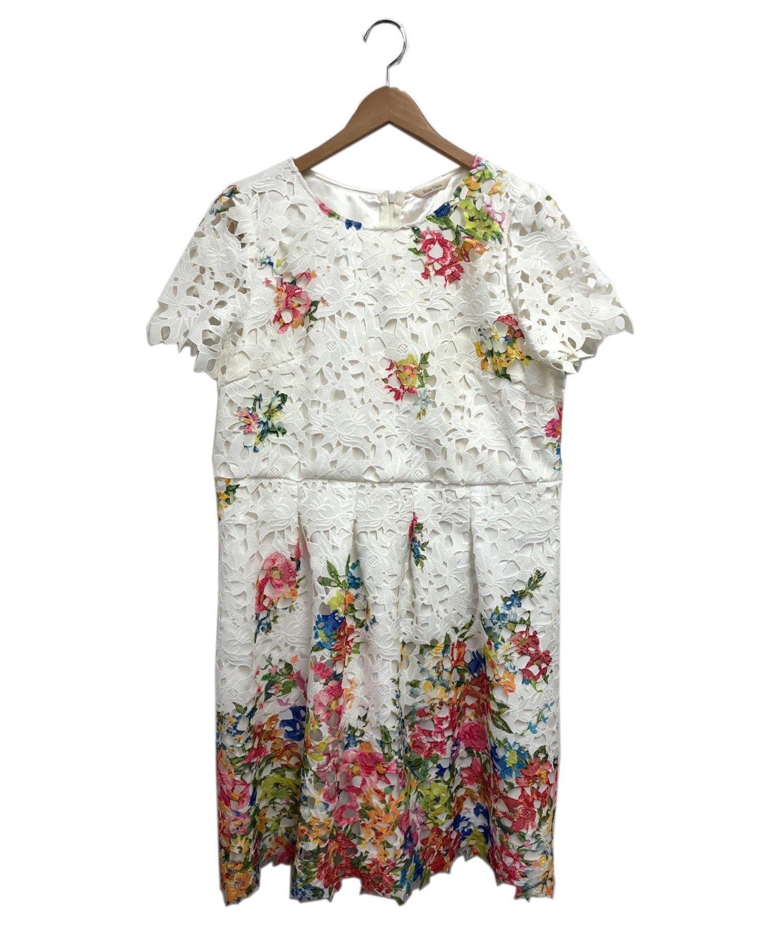 中古 古着通販 Rose Tiara ローズティアラ ボタニカルフラワープリントケミカルレースワンピース ホワイト サイズ 46 ブランド 古着通販 トレファク公式 Trefac Fashion