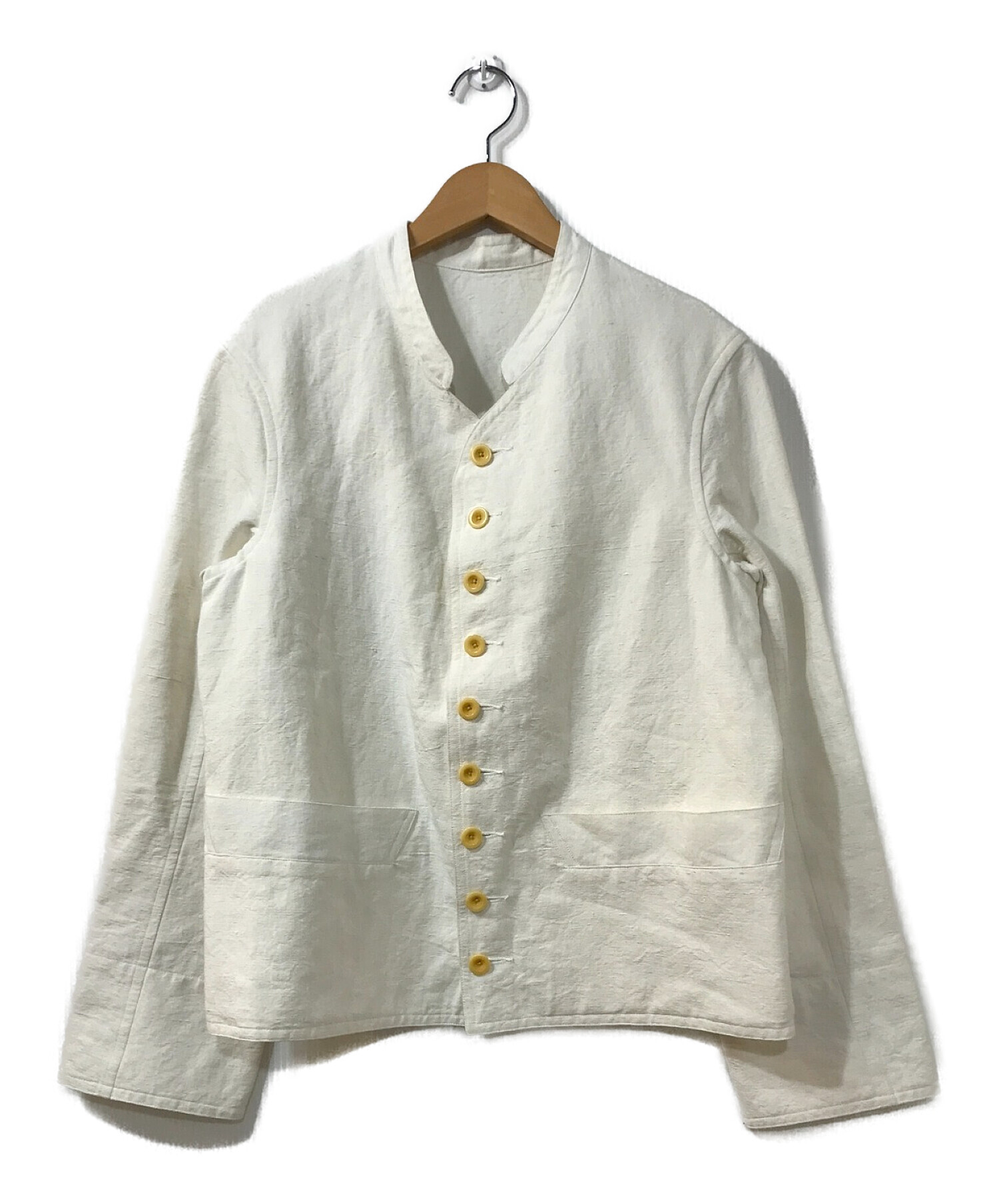 ANATOMICA (アナトミカ) コットンリネンノーカラージャケット ホワイト サイズ:40-1