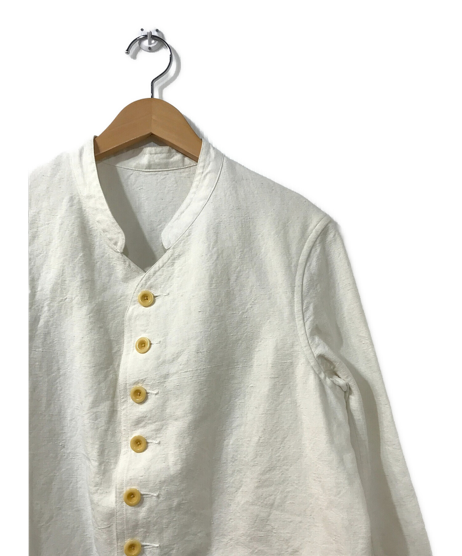 ANATOMICA (アナトミカ) コットンリネンノーカラージャケット ホワイト サイズ:40-1