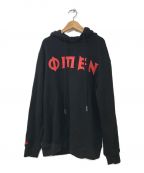 032c（ゼロスリーツーシー）の古着「OMEN print hoodie」｜レッド×ブラック