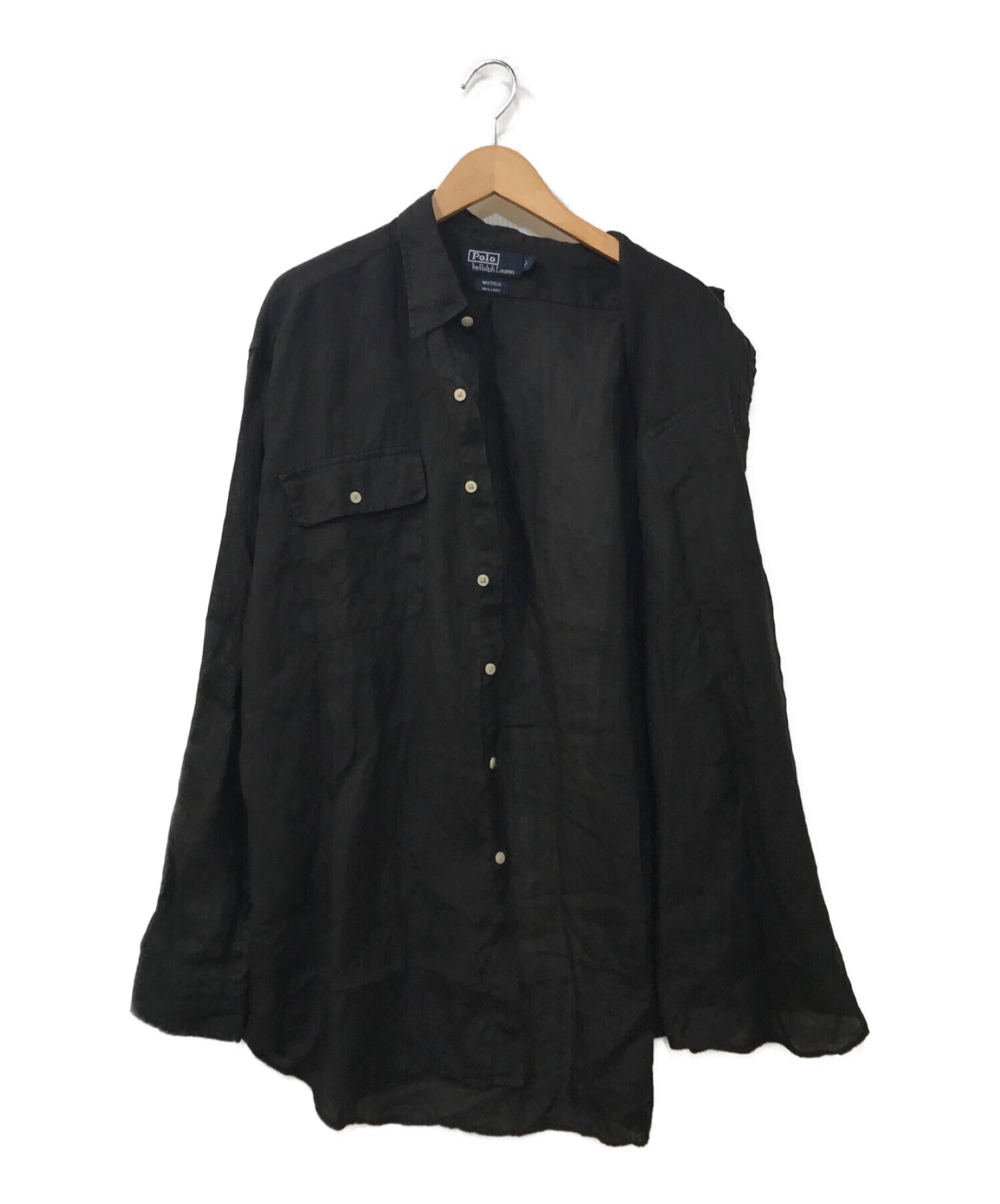 POLO RALPH LAUREN (ポロ・ラルフローレン) リネンシャツ ブラック サイズ:L