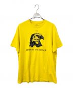 ARMANI EXCHANGE（）の古着「イーグルデザインクルーネックTシャツ」｜イエロー
