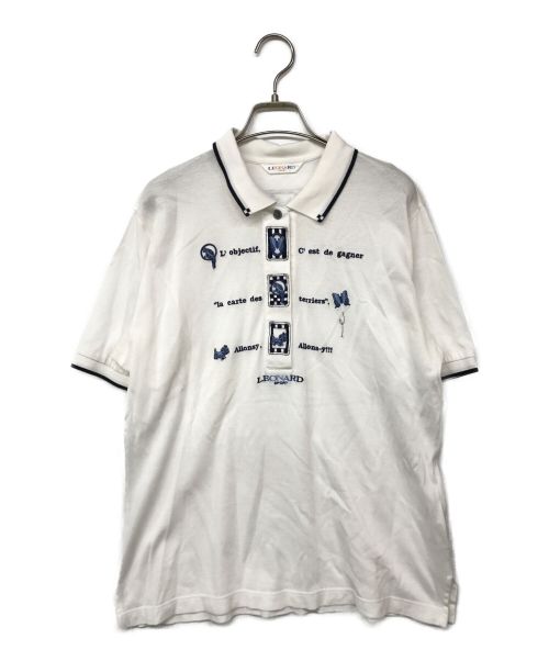 LEONARD SPORT（レオナール スポーツ）LEONARD SPORT (レオナール スポーツ) 刺繍ポロシャツ ホワイト サイズ:表記無しの古着・服飾アイテム
