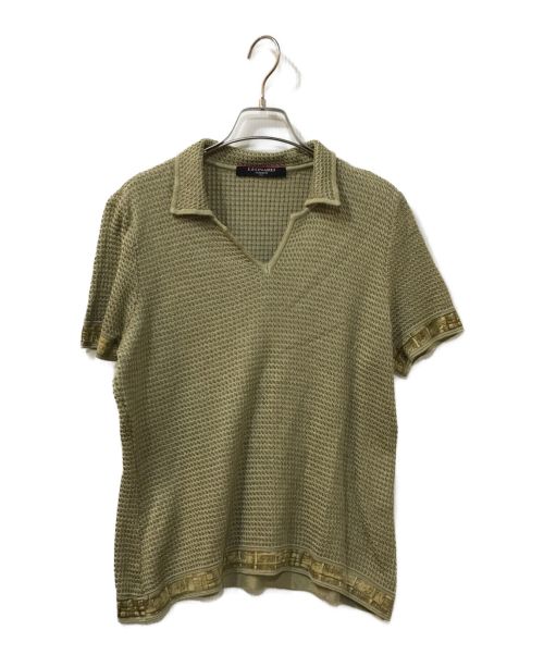 LEONARD（レオナール）LEONARD (レオナール) ニットポロシャツ ベージュ サイズ:Lの古着・服飾アイテム