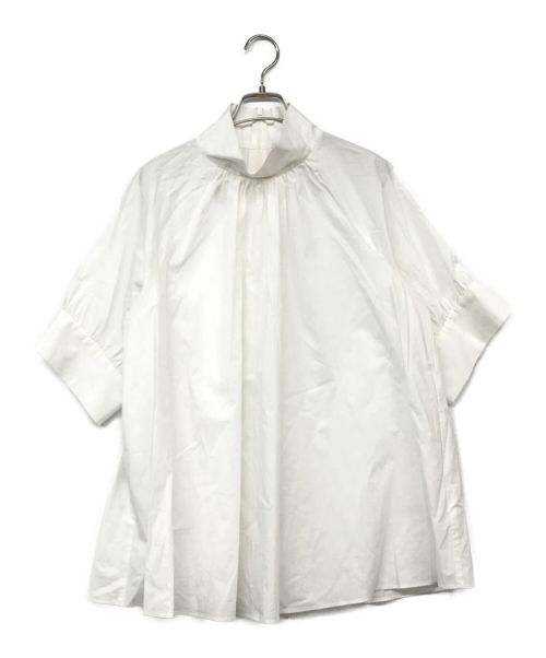 CLANE（クラネ）CLANE (クラネ) スタンドアップカラーギャザートップス ホワイト サイズ:2の古着・服飾アイテム