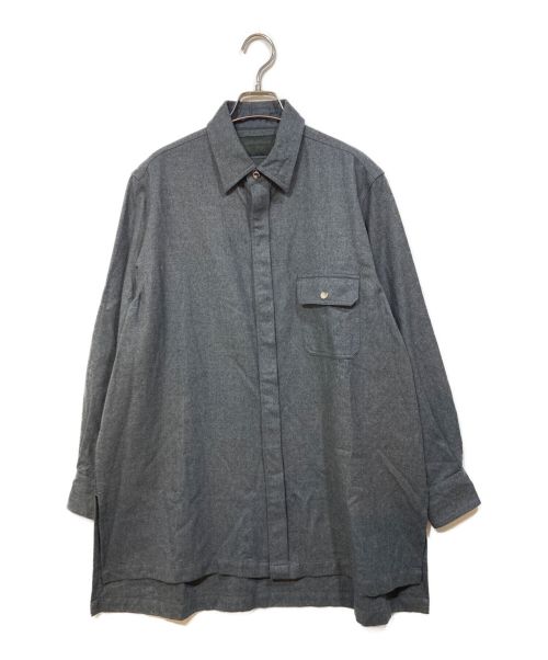 FUMITO GANRYU（フミトガンリュウ）FUMITO GANRYU (フミトガンリュウ) ウールオーバーサイズシャツ グレー サイズ:1の古着・服飾アイテム