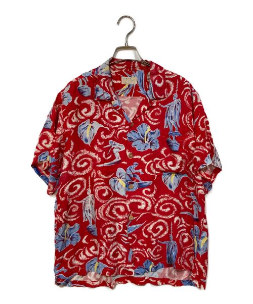 Pali hawaiian（パリ・ハワイアン）Pali hawaiian (パリ・ハワイアン) ハワイアンシャツ レッド サイズ:XLの古着・服飾アイテム