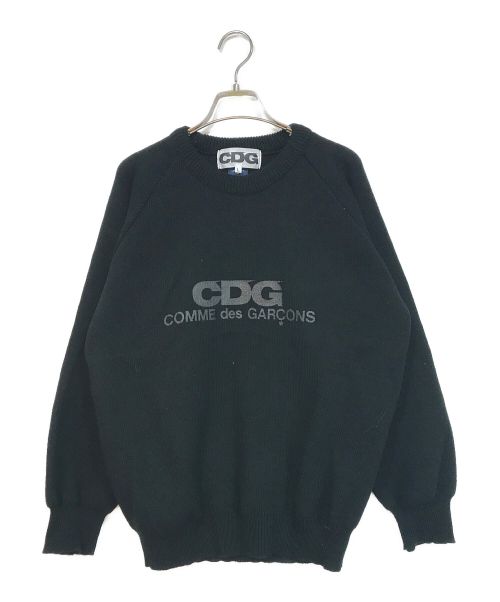 CDG（シーディージー）CDG (シーディージー) ロゴプリントスクールニット ブラック サイズ:Lの古着・服飾アイテム