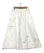 atelier naruseアトリエナルセ）の古着「コットン パッチ ポケット スカート」｜ホワイト
