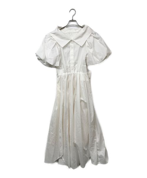Snidel（スナイデル）Snidel (スナイデル) ボリュームスリーブシャツワンピース ホワイト サイズ:1の古着・服飾アイテム