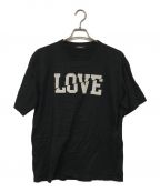 UNDERCOVERアンダーカバー）の古着「LOVE アップリケ ロゴ 半袖 Tシャツ」｜ブラック