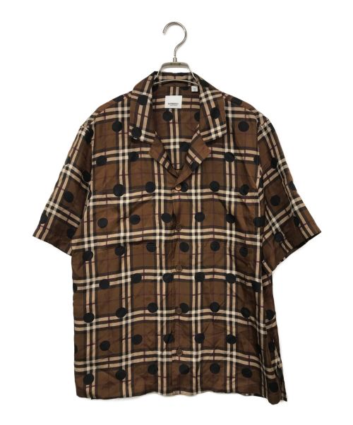BURBERRY（バーバリー）BURBERRY (バーバリー) ビンテージチェック シルク シャツ ブラウン サイズ:XSの古着・服飾アイテム