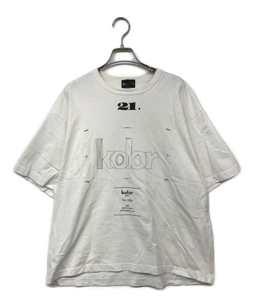 KOLOR（カラー）KOLOR (カラー) 半袖刺繍カットソー ホワイト サイズ:2の古着・服飾アイテム