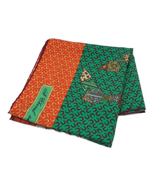 HERMES（エルメス）HERMES (エルメス) カレ90スカーフ グリーン×オレンジの古着・服飾アイテム