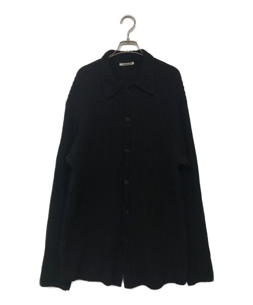 AURALEE（オーラリー）AURALEE (オーラリー) BRUSHED COTTON WOOL RIB KNIT SHIRT/ブラッシュドコットンウールリブニットシャツ ブラック サイズ:4の古着・服飾アイテム