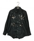 ISSEY MIYAKEイッセイミヤケ）の古着「ヴィンテージスパンコールデザインシャツ」｜ブラック