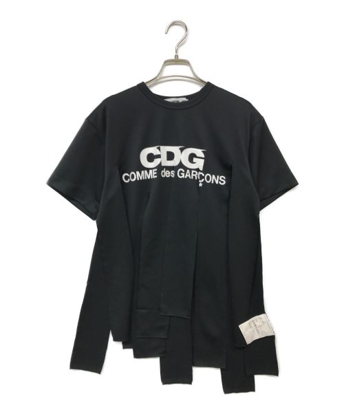 CDG（シーディージー）CDG (シーディージー) 短冊Tシャツ ブラック サイズ:Mの古着・服飾アイテム